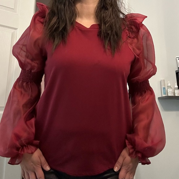 Flowy Sleeve Burgundy Sweater from Anthropologie - Picture 1 of 4